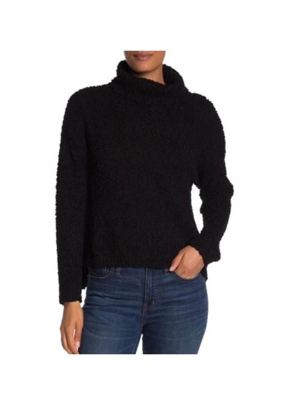Bobeau Popcorn Knit Turtleneck Sweater